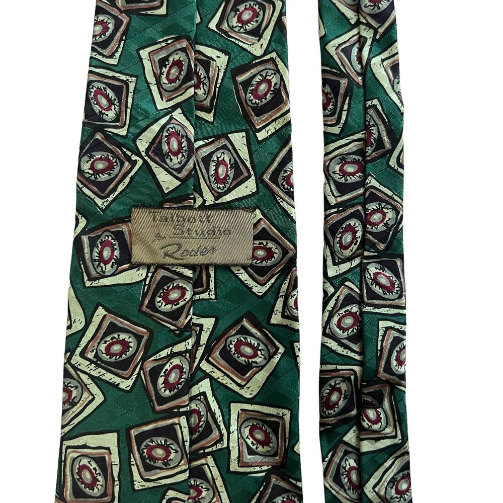 Robert Talbott Studio Green Black Square Oval Geo… - image 6